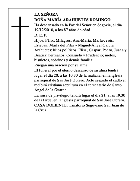 Doña María Arahuetes Domingo