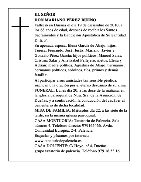 Don Mariano Pérez Bueno
