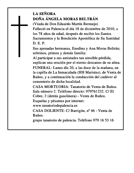 Doña Ángela Moras Beltrán