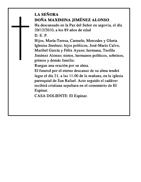 Doña Maximina Jiménez Alonso