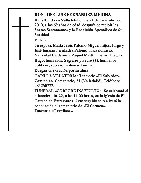 Don José Luis Fernández Medina