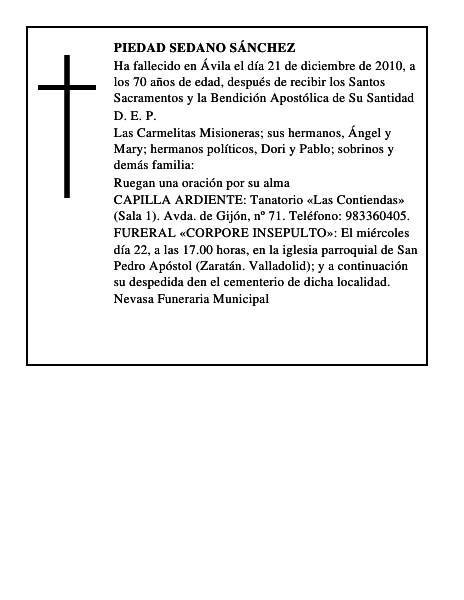 Piedad Sedano Sánchez