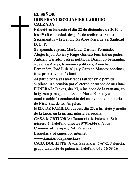 Don Francisco Javier Garrido Calzada