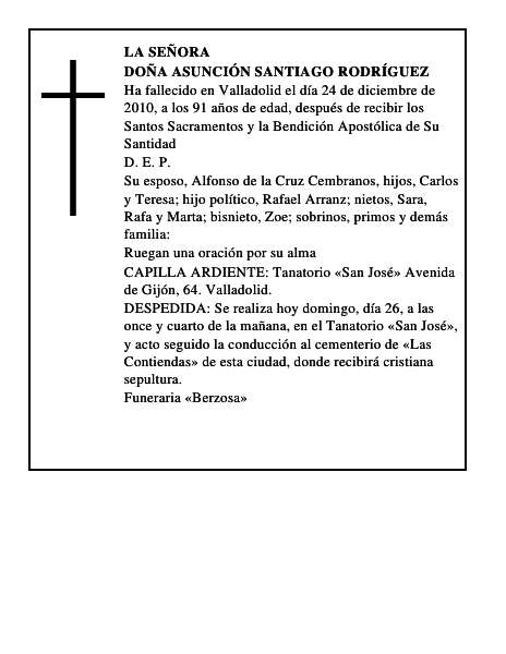 Doña Asunción Santiago Rodríguez