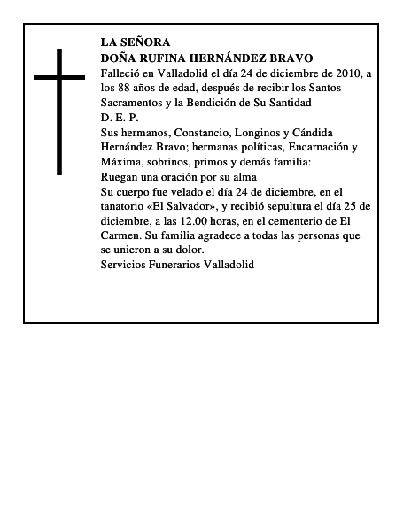 Doña Rufina Hernández Bravo