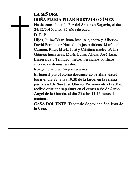 Doña María Pilar Hurtado Gómez