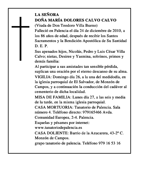 Doña María Dolores Calvo Calvo