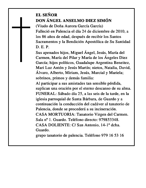 Don Ángel Anselmo Diez Simón