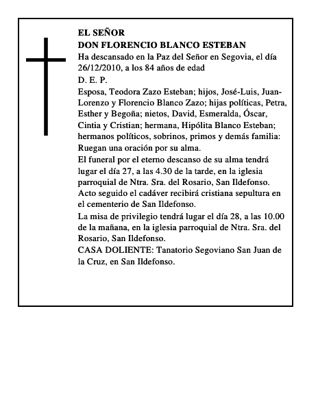 Don Florencio Blanco Esteban