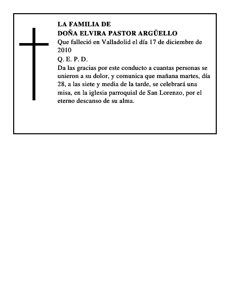 Doña Elvira Pastor Argüello