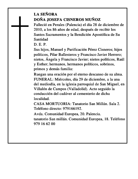 Doña Josefa Cisneros Muñoz