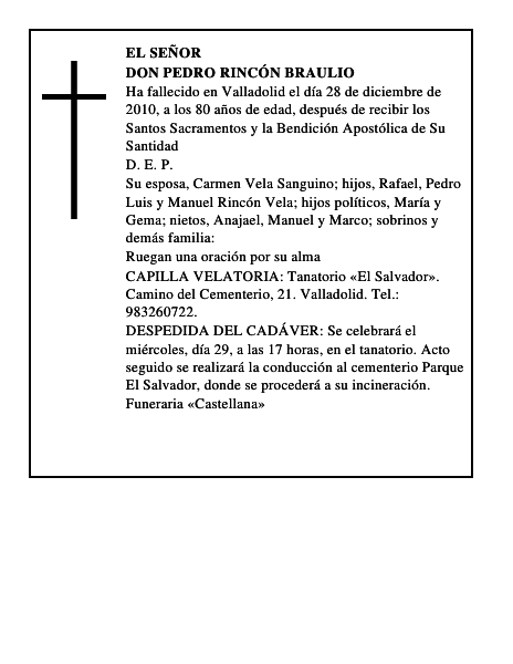 Don Pedro Rincón Braulio