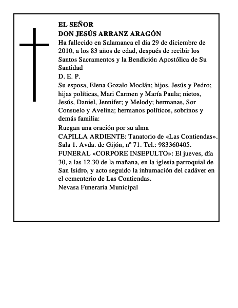 Don Jesús Arranz Aragón