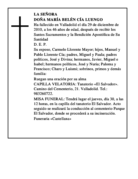 Doña María Belén Cía Luengo