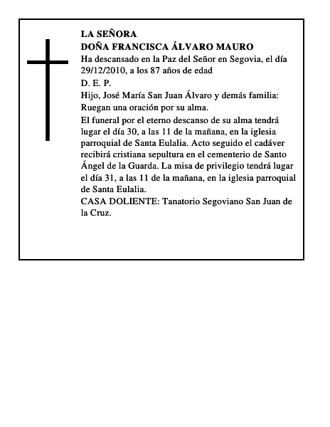 Doña Francisca Álvaro Mauro
