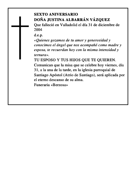 Doña Justina Albarrán Vázquez