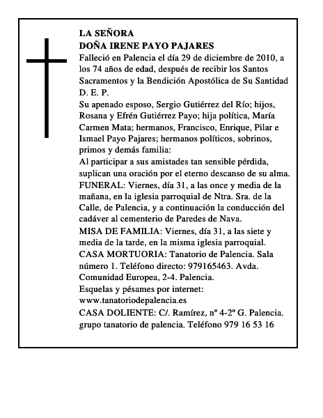 Doña Irene Payo Pajares