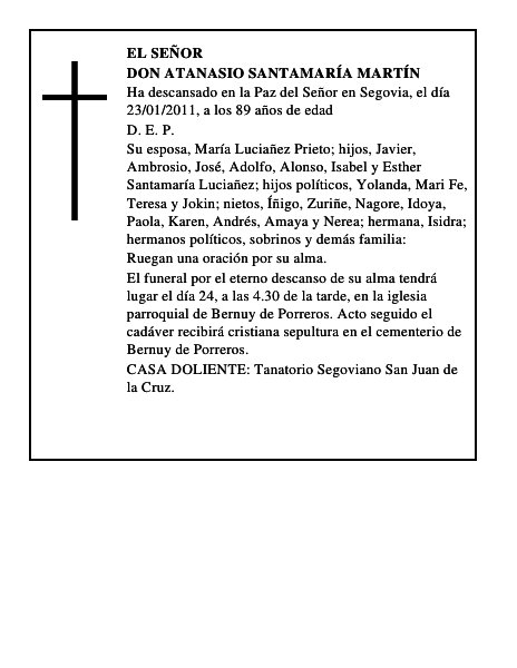 Don Atanasio Santamaría Martín