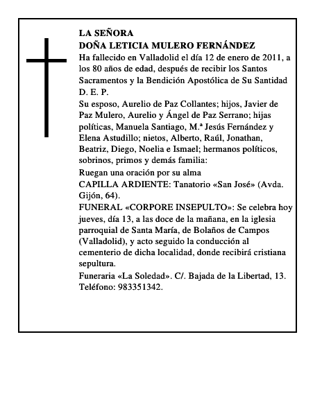 Doña Leticia Mulero Fernández