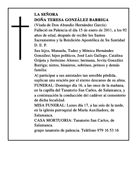 Doña Teresa González Barriga
