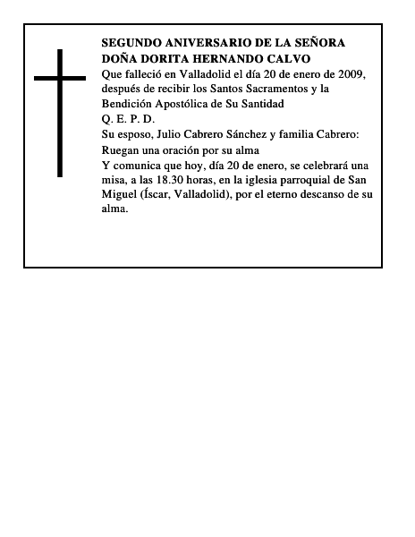 Doña Dorita Hernando Calvo