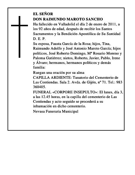 Don Raimundo Maroto Sancho