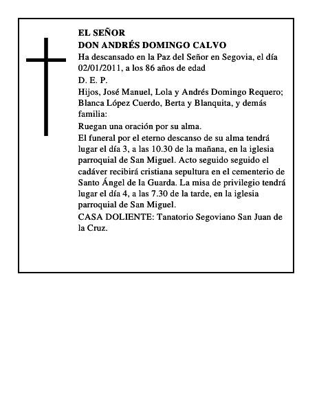 Don Andrés Domingo Calvo