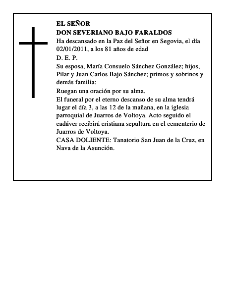 Don Severiano Bajo Faraldos