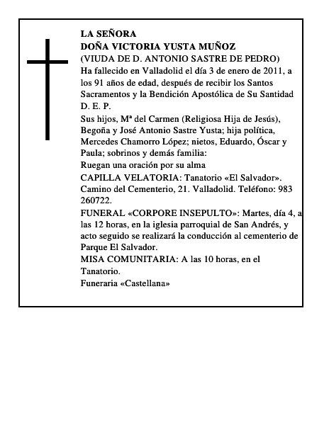 Doña Victoria Yusta Muñoz