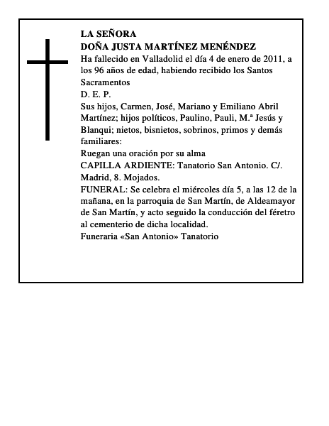 Doña Justa Martínez Menéndez