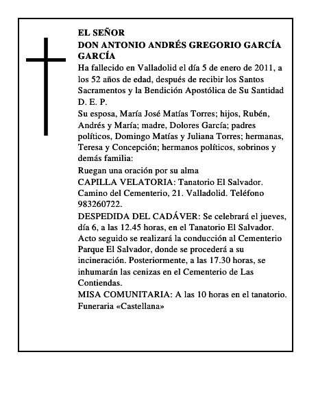 Don Antonio Andrés Gregorio García García