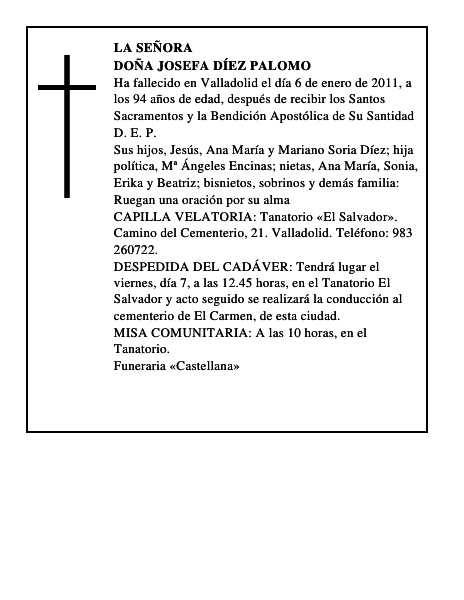Doña Josefa Díez Palomo