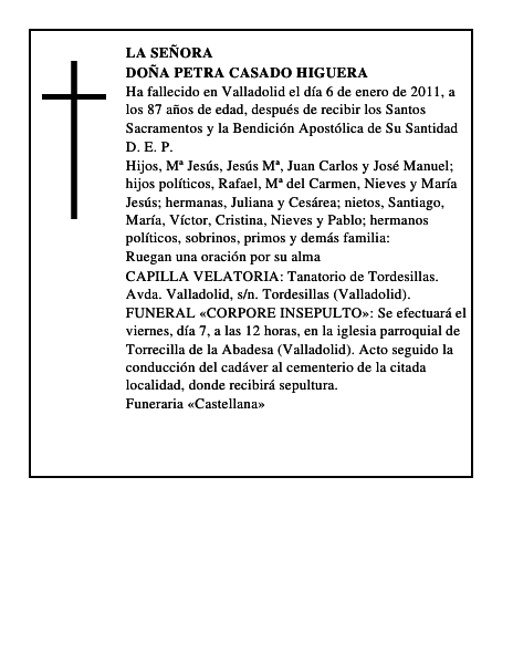 Doña Petra Casado Higuera
