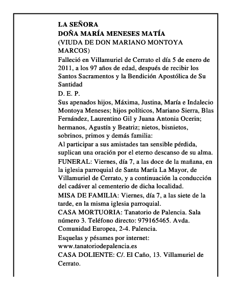 Doña María Meneses Matía
