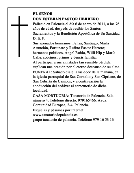 Don Esteban Pastor Herrero