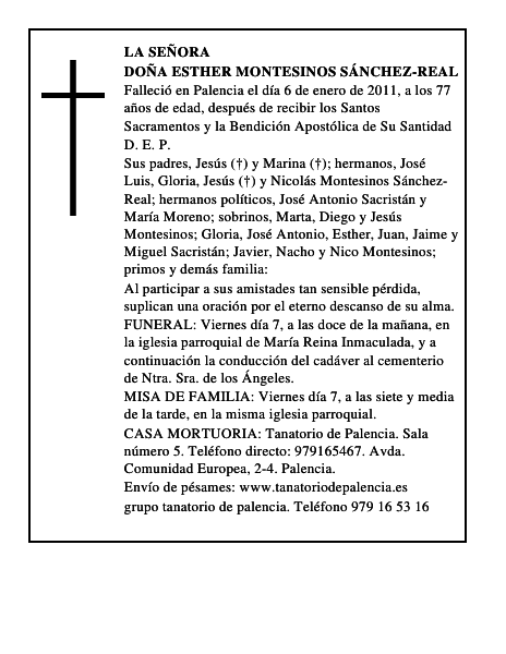 Doña Esther Montesinos Sánchez-Real