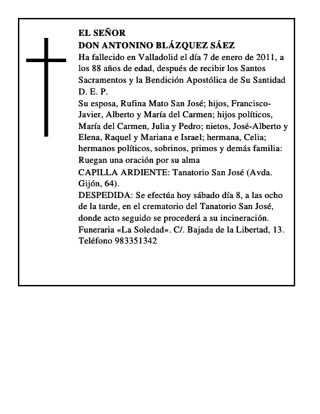 Don Antonino Blázquez Sáez