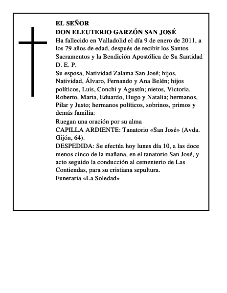 Don Eleuterio Garzón San José