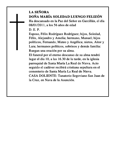 Doña María Soledad Luengo Felizón