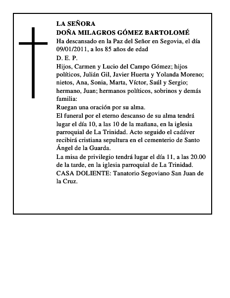 Doña Milagros Gómez Bartolomé