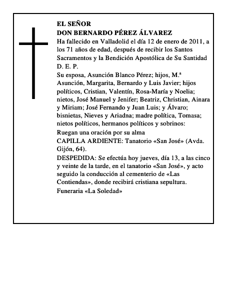 Don Bernardo Pérez Álvarez