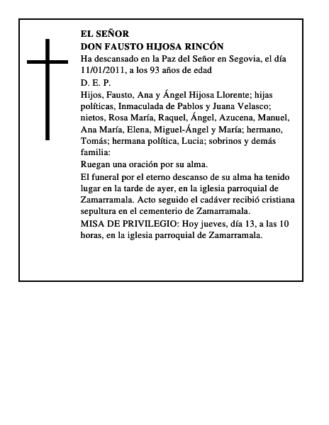 Don Fausto Hijosa Rincón