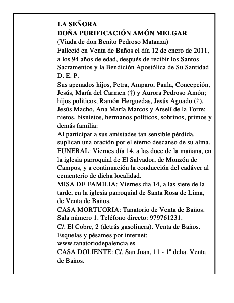 Doña Purificación Amón Melgar