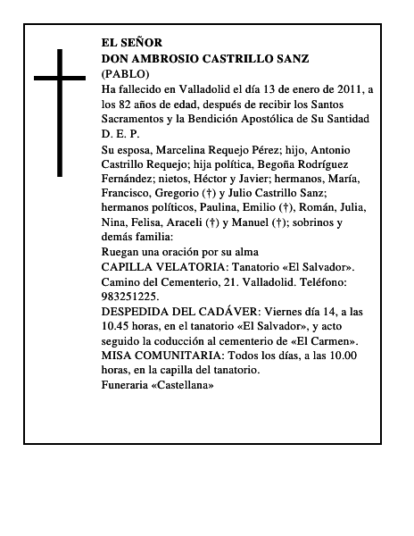 Don Ambrosio Castrillo Sanz