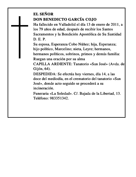 Don Benedicto García Cojo