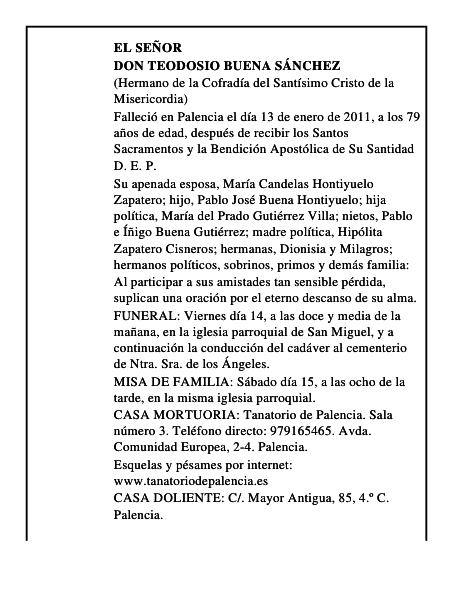Don Teodosio Buena Sánchez