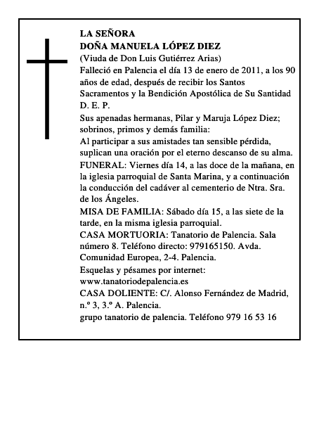 Doña Manuela López Diez