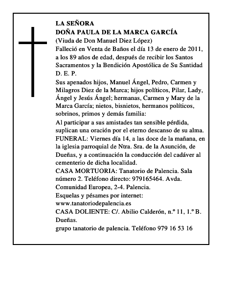 Doña Paula de la Marca García