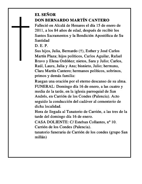 Don Bernardo Martín Cantero