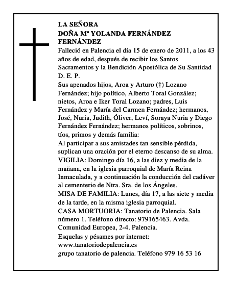 Doña Mª Yolanda Fernández Fernández